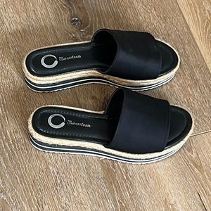 Try comfort foam platform espadrille sandals 7.5